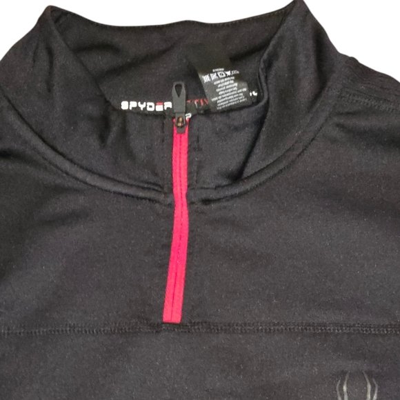 Spyder Active SPM808U ProW=B Black & Red 1/4 Zip Performance Pullover‎ Size XL - Picture 4 of 10